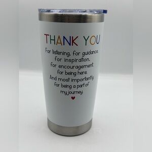 Thank You White Insulated Tumbler - Appreciation Gift